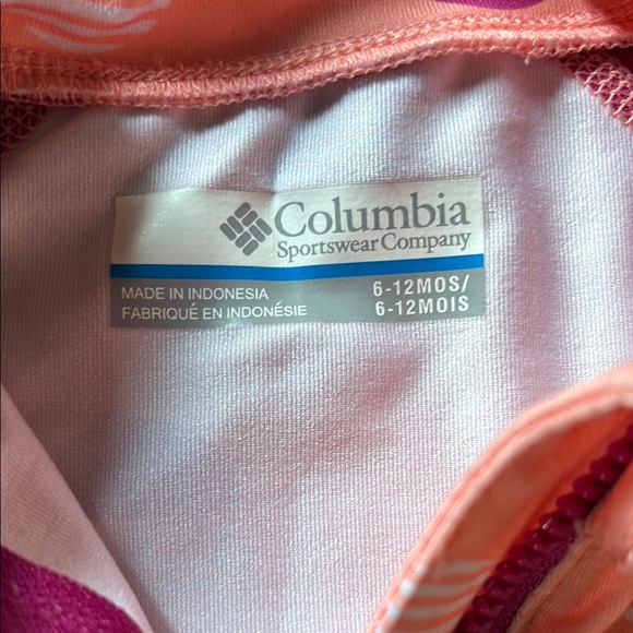 Columbia Pink Rashguard with Fun Decorative Two Tone Pattern - Picture 2 of 5